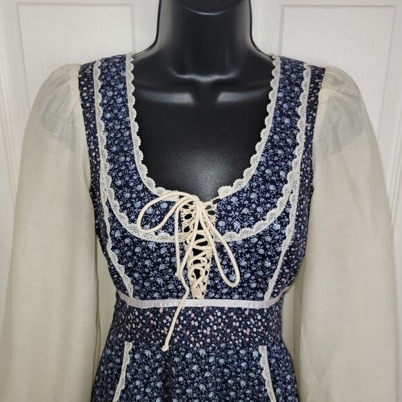 Gunne Sax by Jessica floral dress prairie vintage size 7 - Picture 6 of 14